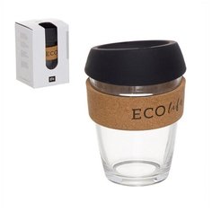 Dcasa Стакан для кофе с силиконовой крышкой Eco Life 330мл черный