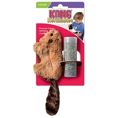 Kong Игрушка для кошек "Бобер" 15 см плюш с тубом кошачьей мяты
