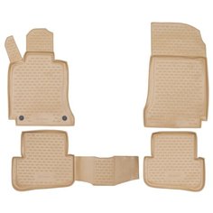 Коврики в салон MERCEDES-BENZ С-Class W204 2007-2014, 4 шт. (полиуретан, бежевые) Element