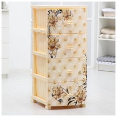 Комод 4-х секционный "Декор. Барокко", цвет слоновая кость 5163121 РОССПЛАСТ