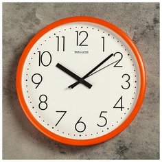 Часы настенные круглые "Классика", оранжевый обод, 26х26 см 1130897 Салют