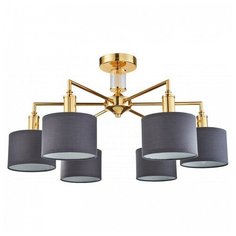 Люстра на штанге Favourite, 6х40W, золото, размеры (мм)-650x430, плафон - черный, неокрашенный