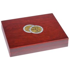 Коробка Leuchtturm для монет 2 Euro в капсулах коричневый