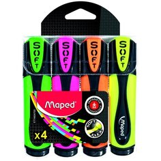 Maped Набор текстовыделителей Fluo Peps Ultra Soft, 4 шт. (746047)