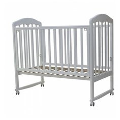 Кроватка Топотушки Сильвия-2 (колесо) (качалка), на полозьях белый