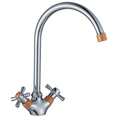 Смеситель для кухни (мойки) DecoRoom DR46028 color двухрычажный orange