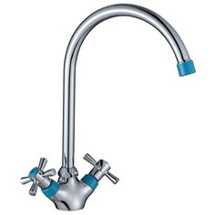 Смеситель для кухни (мойки) DecoRoom DR46028 color двухрычажный blue