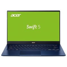 Ноутбук Acer SWIFT 5 SF514-54GT-724H (Intel Core i7 1065G7 1300MHz/14"/1920x1080/16GB/1024GB SSD/32GB Optane/DVD нет/NVIDIA GeForce MX350 2GB/Wi-Fi/Bluetooth/Windows 10 Pro) NX.HU5ER.002, синий