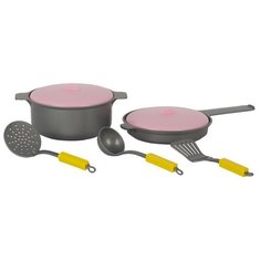 Набор посуды СТРОМ У573 серый/розовый