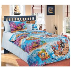 Покрывало Текс-Дизайн Пираты 140х200 см, голубой/желтый/красный