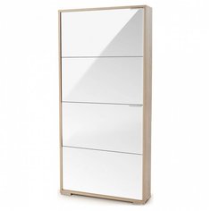 Обувница Vental Viva-4LW , размер (ШхГ): 69.5х17 см , цвет: дуб сонома/белое стекло