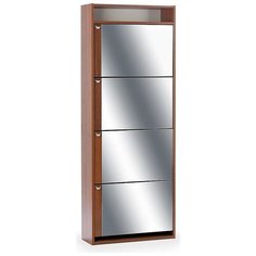 Обувница Vental К-4S , размер (ШхГ): 60.4х22.5 см , цвет: орех темный/зеркало