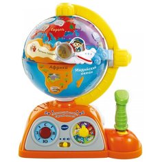 Интерактивная развивающая игрушка VTech Обучающий глобус, синий/оранжевый