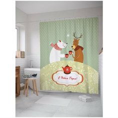 Штора для ванной JoyArty Чаепитие с друзьями 180х200 (sc-78078)