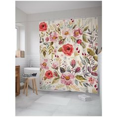 Штора для ванной JoyArty Цветочное знакомство 180х200 (sc-29975)