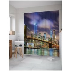 Штора для ванной JoyArty Мост в ночном городе 180х200 (sc-18069)