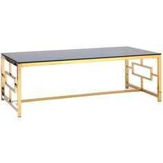 Столик журнальный STOOL GROUP Бруклин, ДхШ: 120 х 60 см, золото/стекло smoke