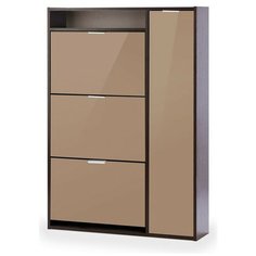 Обувница Vental ШК-3 МДФ , размер (ШхГ): 87.4х22.5 см , цвет: венге/мокко глянец