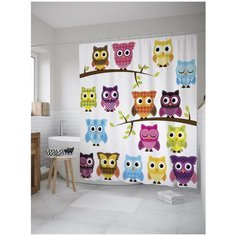 Штора для ванной JoyArty Сонные совы 180х200 (sc-10818)