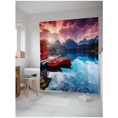 Штора для ванной JoyArty Рыбацкая деревня 180х200 (sc-15181)