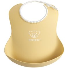 BabyBjorn Мягкий нагрудник, желтый/голова мишки