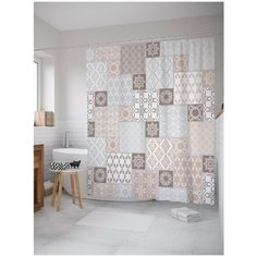 Штора для ванной JoyArty Орнамент из плитки 180х200 (sc-15422)