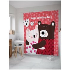 Штора для ванной JoyArty Мишки обнимаются 180х200 (sc-91935)