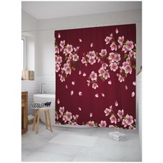 Штора для ванной JoyArty Цветки сакуры 180х200 (sc-35593)
