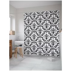 Штора для ванной JoyArty Завитки с волнами 180х200 (sc-13199)