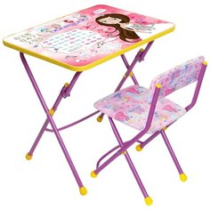 Комплект Nika стол + стул Маленькая принцесса (КУ1/17) 60x45 см розовый