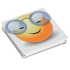 Зеркало косметическое карманное Dewal Beauty Смайлики очкарик