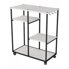 Этажерка Калифорния мебель Вэстри, 3 полки, материал: МДФ, ШxГxВ: 66х35х79 см, белый бетон/черный