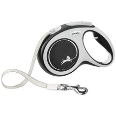 Поводок-рулетка для собак Flexi New Comfort M ленточный черный/серый 5 м