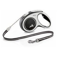 Поводок-рулетка для собак Flexi New Comfort S тросовый черный/серый 5 м