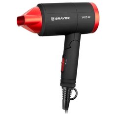 Фен BRAYER BR3040, черный/красный