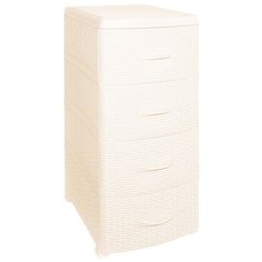 Комод Violet Ротанг 4 секции , размер: 39х47 см , цвет: слоновая кость