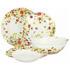 Столовый сервиз Domenik Meadow DM9373, 6 персон, 19 предм., белый/цветы