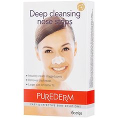 Purederm Полоски для глубокого очищения пор, 6 шт.