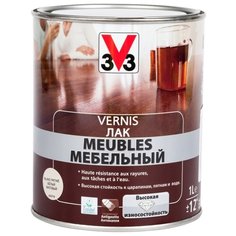 Лак V33 мебельный матовый полиакриловый белый 1 л