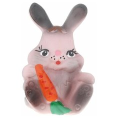 Игрушка для ванной Кудесники Зайчик с морковкой (СИ-38) серый