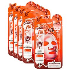 Elizavecca Омолаживающая тканевая маска с коллагеном Collagen Deep Power Ringer Mask Pack, 23 мл, 5 шт.