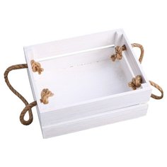 Кашпо Дарим красиво Щедрость с ручкой-верёвкой 20 х 8 х 16 см белый