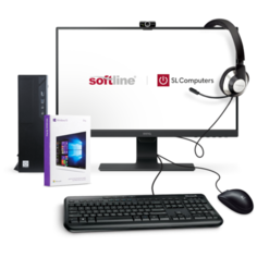 Настольный компьютер SLComputers SL Office Remote A1 Mini-Tower/Intel Core i3-9100/8 ГБ/240 ГБ SSD/Intel UHD Graphics 630/Windows 10 Pro/монитор 23.8 дюйм. черный