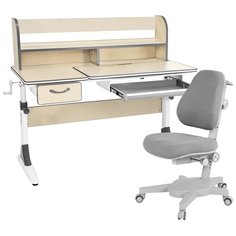 Комплект для работы стоя Anatomica Smart-60 парта Study-120 Lux + кресло Armata + надстройка + органайзер + ящик клен/серый