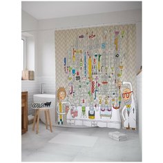 Штора для ванной JoyArty Химическая лаборатория 180х200 (sc-71246)