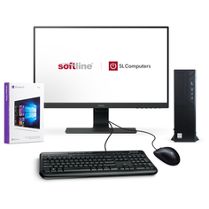 Настольный компьютер SLComputers SL Office Remote A2 Mini-Tower/Intel Core i3-9100/8 ГБ/240 ГБ SSD/Intel UHD Graphics 630/Windows 10 Pro/монитор 23.8 дюйм. черный