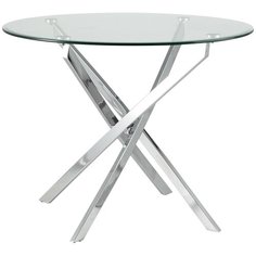 Стол кухонный STOOL GROUP Hydra, d: 90 см, прозрачное стекло/серебро