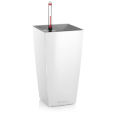 Кашпо LECHUZA Maxi Cubi настольное с автополивом 14x14x26 см white high gloss