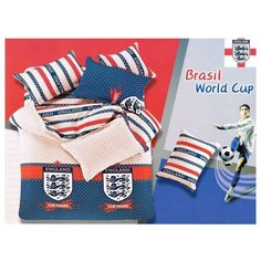 Постельное белье евростандарт Tango TPIG6-63, сатин, 50 х 70 и 70 х 70 см, бежевый/синий/красный