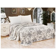 Плед АльВиТек Микрофибра Бамбук 194-PB 150 х 200 см, белый/черный